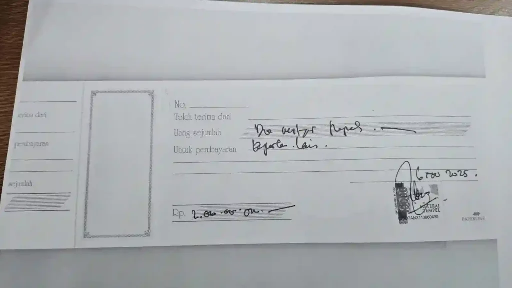 kuitansi dirut pdam nurpan